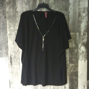 V Neck Zipper front blouse 3X